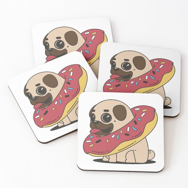 Item preview, Pug with donut designed and sold by Sara-Miyano.