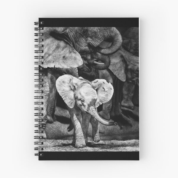 Item preview, Baby African Elephant with Herd designed and sold by MHScratchboard.
