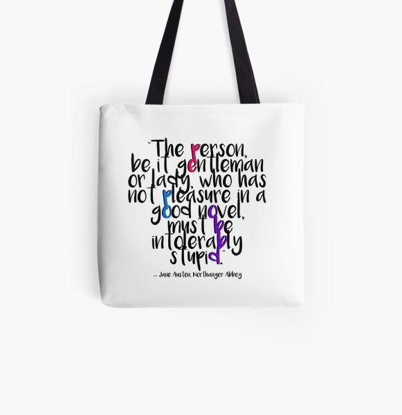 Jane Austen ― Northanger Abbey ― White Out All Over Print Tote Bag