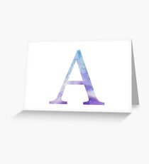 Alpha Blue Watercolor Letter Greeting Card