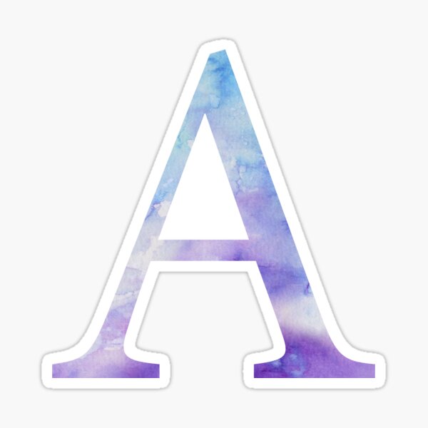 Alpha Blue Watercolor Letter Sticker