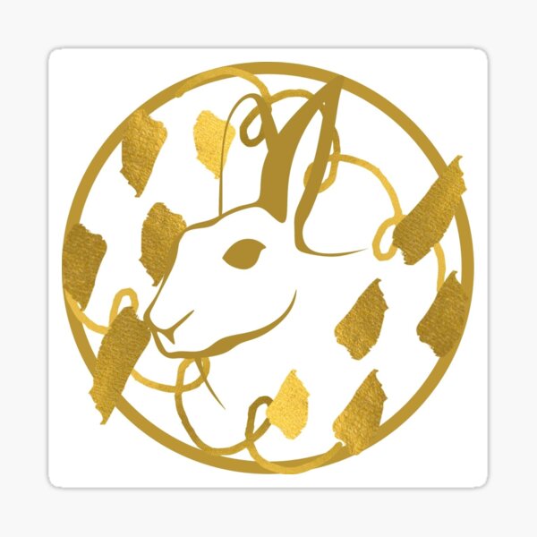 Gold Rabbit Sticker