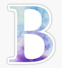 Beta Blue Watercolor Letter Sticker