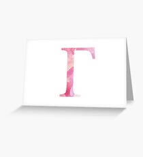 Gamma Pink Watercolor Letter Greeting Card
