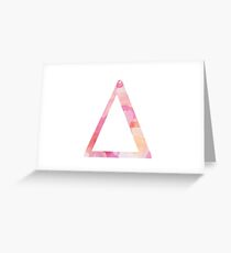 Delta Pink Watercolor Letter Greeting Card