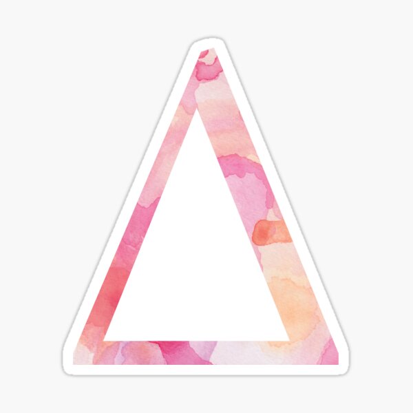 Delta Pink Watercolor Letter Sticker