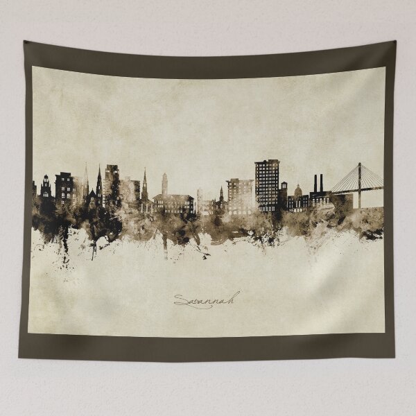 Aperçu de l'œuvre Savannah Georgia Skyline créée et vendue par ArtPrints.