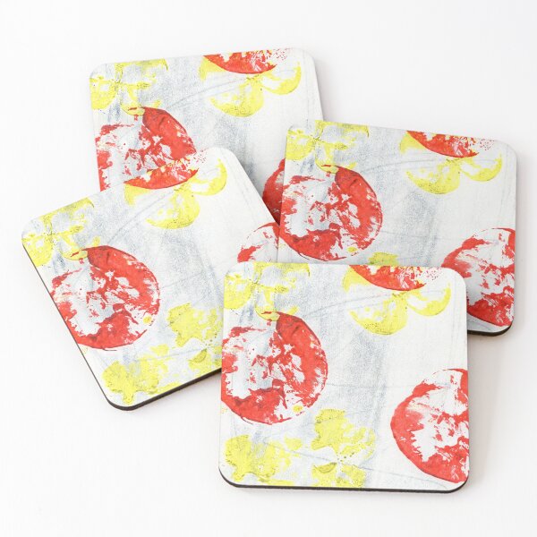 Item preview, red and yellow apples: printmaking designed and sold by kosarandrea.