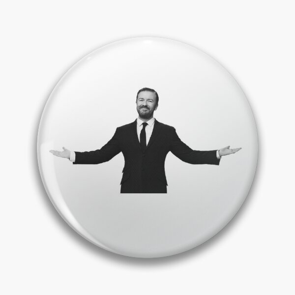 Item preview, Ricky Gervais iconic pose designed and sold by manlikecomedy.
