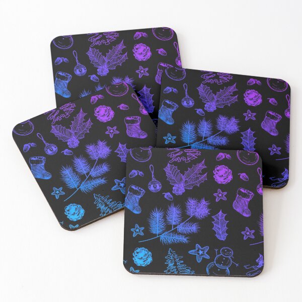 Item preview, patrón de hojas de árbol, invierno, degradado, morado, azul designed and sold by EveryD3y.