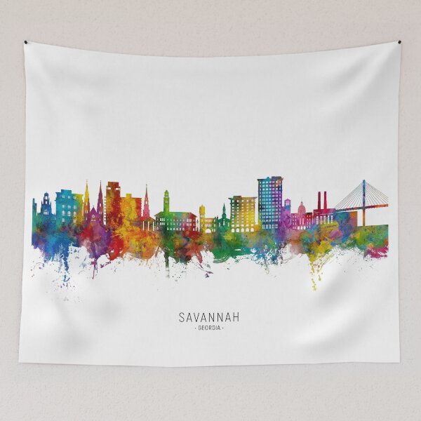 Aperçu de l'œuvre Savannah Georgia Skyline créée et vendue par ArtPrints.