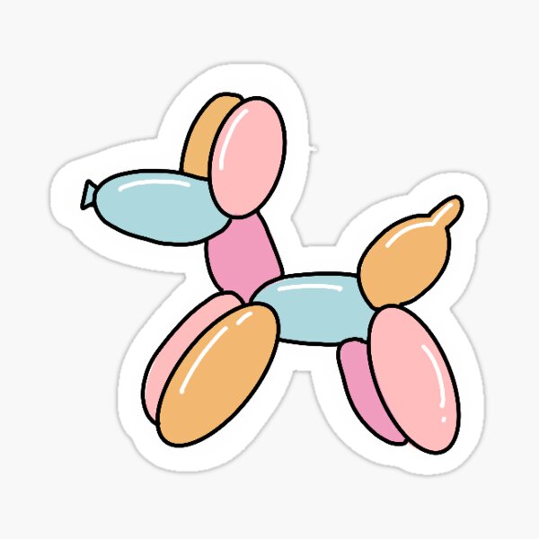 Rainbow balloon dog Sticker
