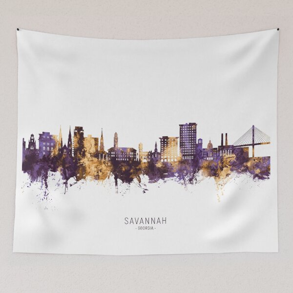 Aperçu de l'œuvre Savannah Georgia Skyline créée et vendue par ArtPrints.
