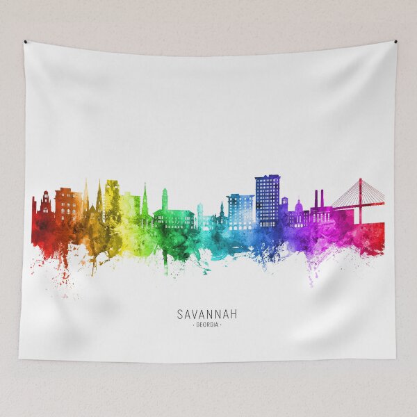 Aperçu de l'œuvre Savannah Georgia Skyline créée et vendue par ArtPrints.