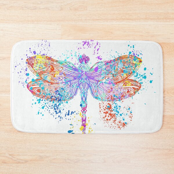 Item preview, Dragonfly watercolor art, mandala painting, unique colorful decor designed and sold by edgalum.