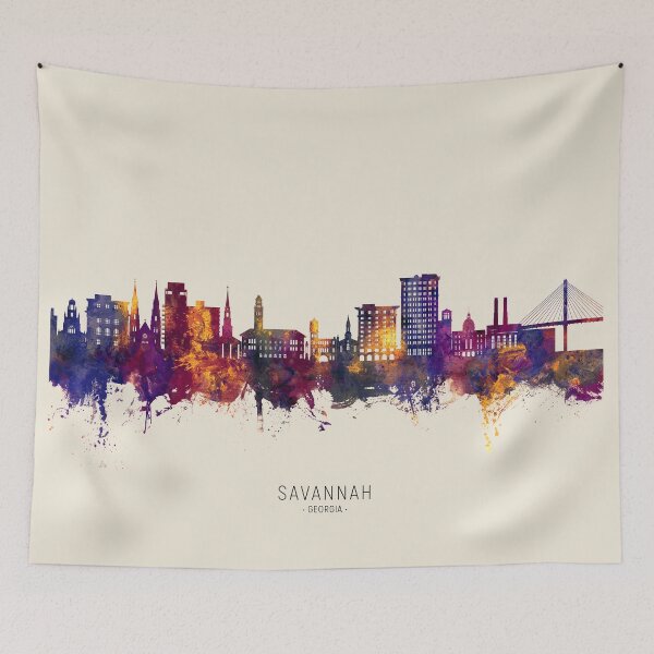 Aperçu de l'œuvre Savannah Georgia Skyline créée et vendue par ArtPrints.