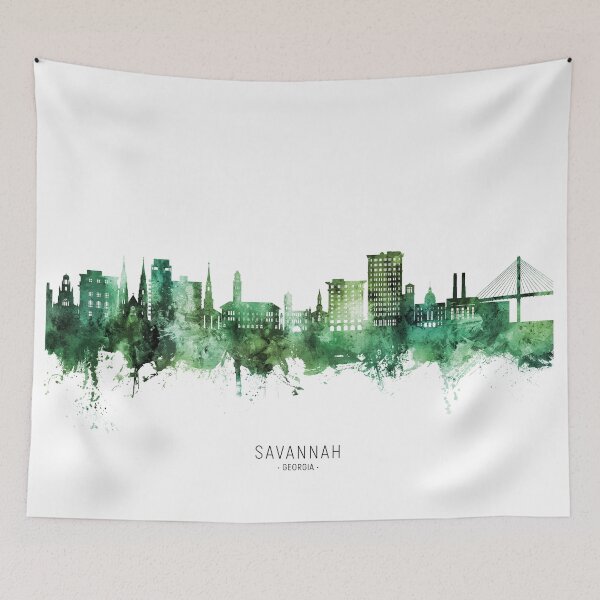 Aperçu de l'œuvre Savannah Georgia Skyline créée et vendue par ArtPrints.