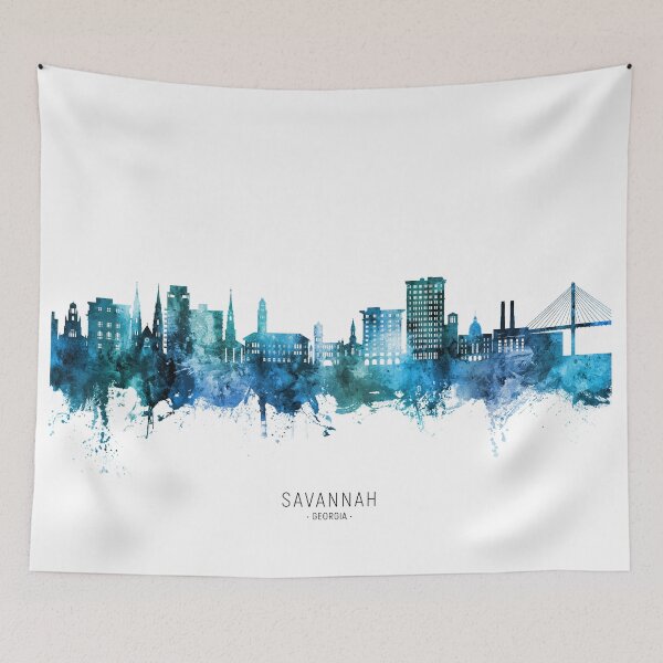 Aperçu de l'œuvre Savannah Georgia Skyline créée et vendue par ArtPrints.