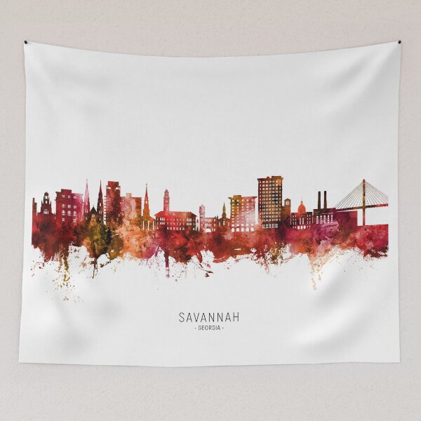 Aperçu de l'œuvre Savannah Georgia Skyline créée et vendue par ArtPrints.