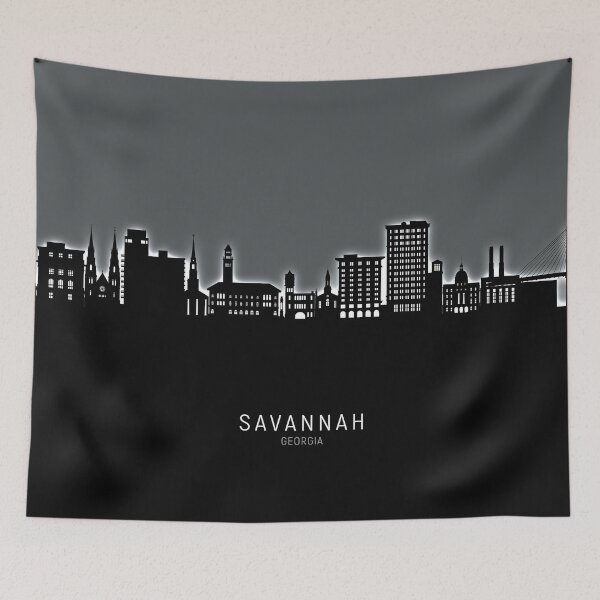 Aperçu de l'œuvre Savannah Georgia Skyline créée et vendue par ArtPrints.
