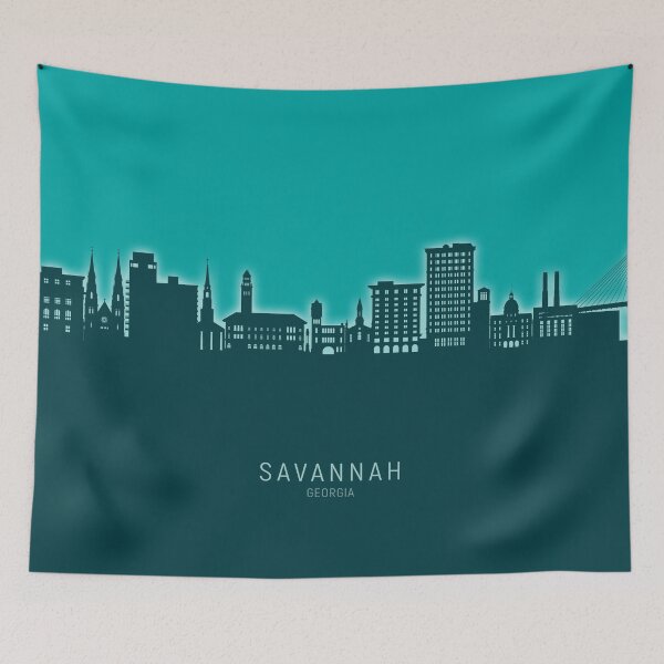 Aperçu de l'œuvre Savannah Georgia Skyline créée et vendue par ArtPrints.
