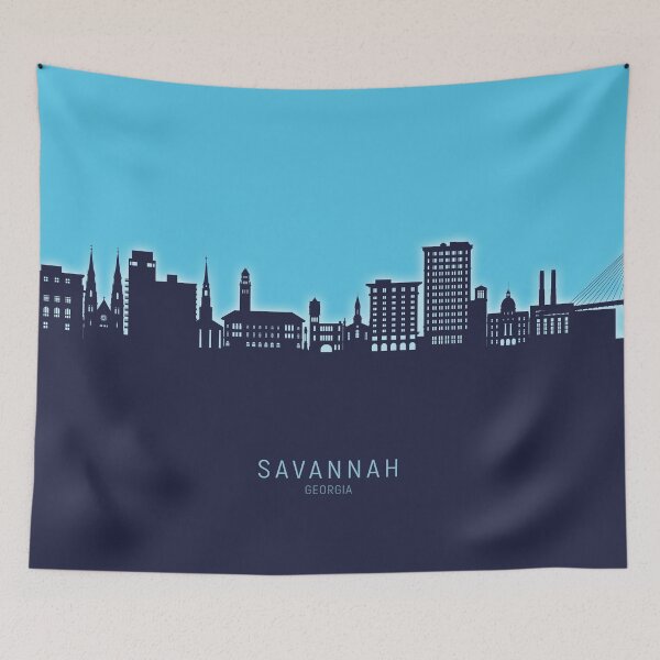 Aperçu de l'œuvre Savannah Georgia Skyline créée et vendue par ArtPrints.