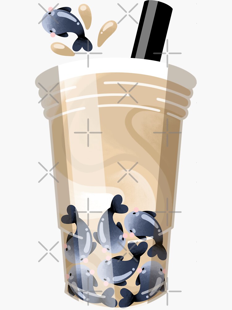 "Bubble Tea with Fish Boba" Sticker for Sale by ChrisRoseStudio Redbubble