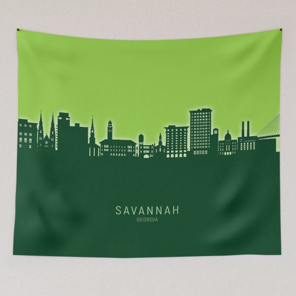 Aperçu de l'œuvre Savannah Georgia Skyline créée et vendue par ArtPrints.