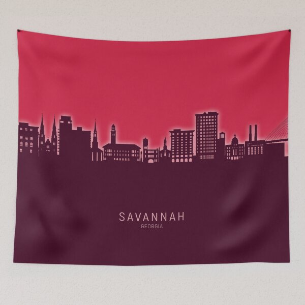 Aperçu de l'œuvre Savannah Georgia Skyline créée et vendue par ArtPrints.