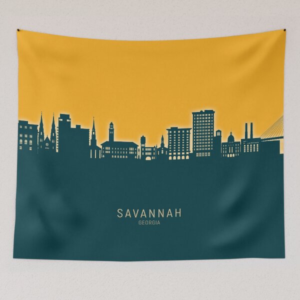 Aperçu de l'œuvre Savannah Georgia Skyline créée et vendue par ArtPrints.