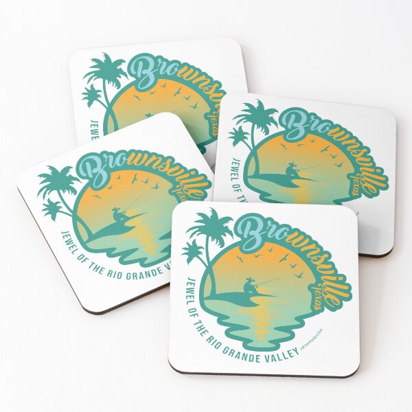 Item preview, Brownsville, Texas Teal & Golden designed and sold by ArtByPino.