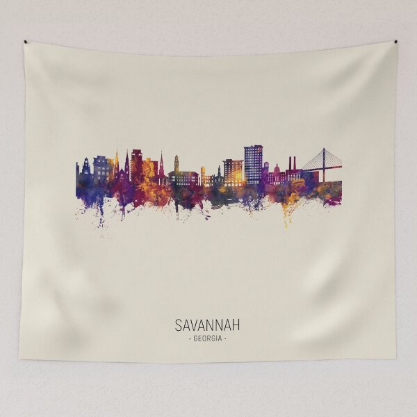Aperçu de l'œuvre Savannah Georgia Skyline créée et vendue par ArtPrints.