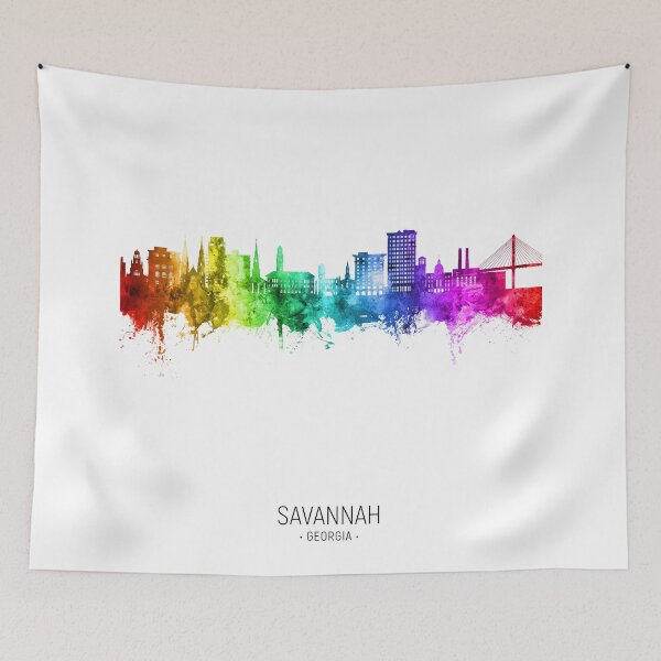 Aperçu de l'œuvre Savannah Georgia Skyline créée et vendue par ArtPrints.