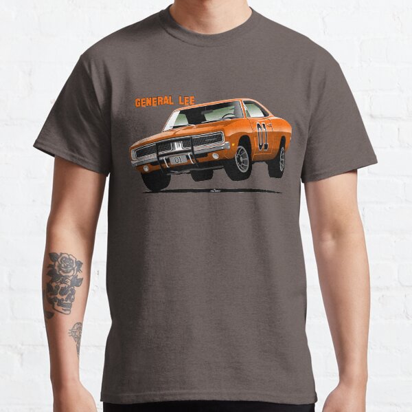 1968 Black Dodge Charger Custom Hot Rod USA T-Shirt 68 Muscle Car Tee