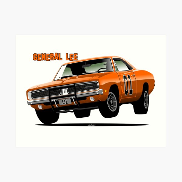 General Lee Dodge Charger Art Print