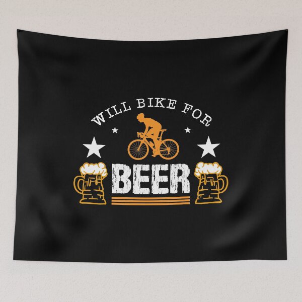 Item preview, Will Bike for Beer Cycling Wheel Biking Stunt Saddle Bike Alcohol Drunkard Pub Ride Bicycle Biking Break Travel designed and sold by shirti.
