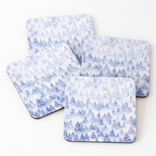 Item preview, Watercolor Misty Wood - Spruces in a Winter Fog designed and sold by AlicjaCurioseur.