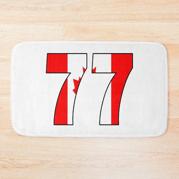 Item preview, Number 77 with Canadian flag on the background designed and sold by AllShirts21.