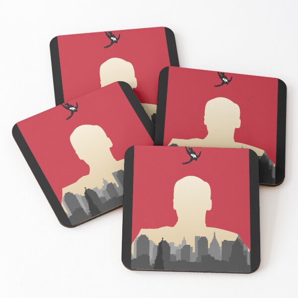 Don Draper - Minimalist Silhouette Style - TV Show Art Coasters (Set of 4)