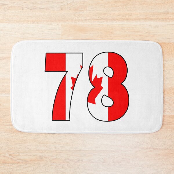 Item preview, Number 78 with Canadian flag on the background designed and sold by AllShirts21.