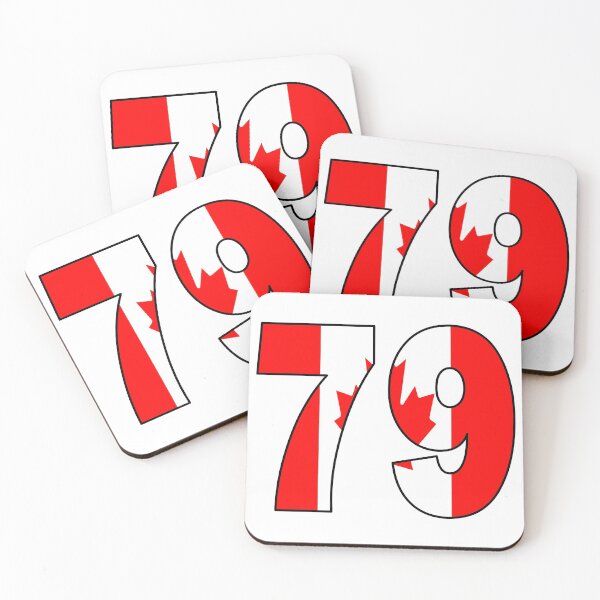 Item preview, Number 79 with Canadian flag on the background designed and sold by AllShirts21.