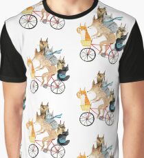 Dog and cats cycling Graphic T-Shirt