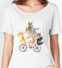 Dog and cats cycling Women's Relaxed Fit T-Shirt