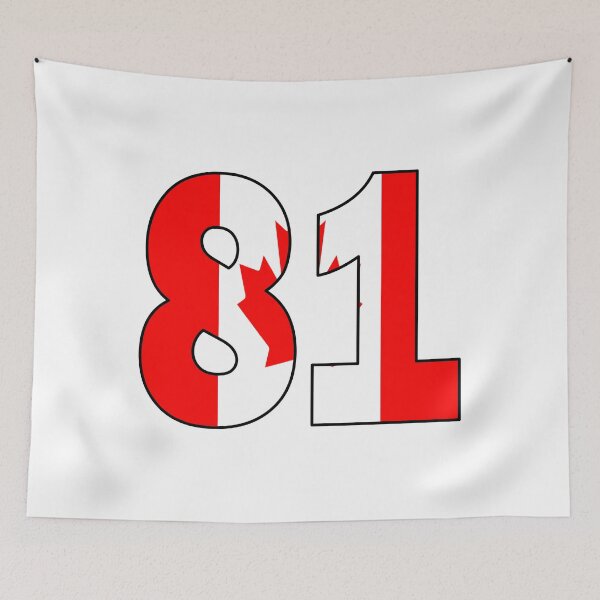 Item preview, Number 81 with Canadian flag on the background designed and sold by AllShirts21.