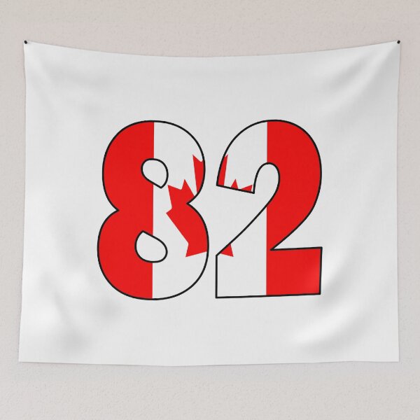 Item preview, Number 82 with Canadian flag on the background designed and sold by AllShirts21.