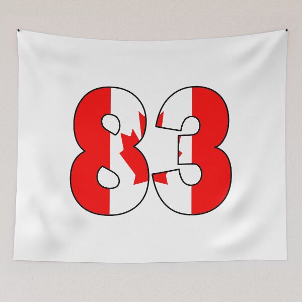 Item preview, Number 83 with Canadian flag on the background designed and sold by AllShirts21.