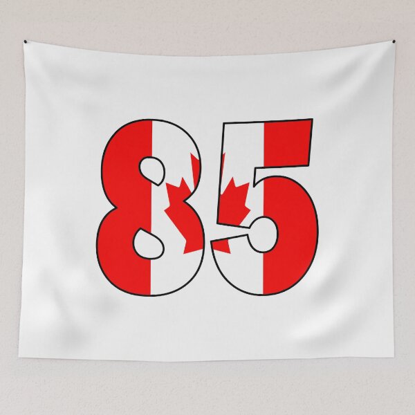 Item preview, Number 85 with Canadian flag on the background designed and sold by AllShirts21.