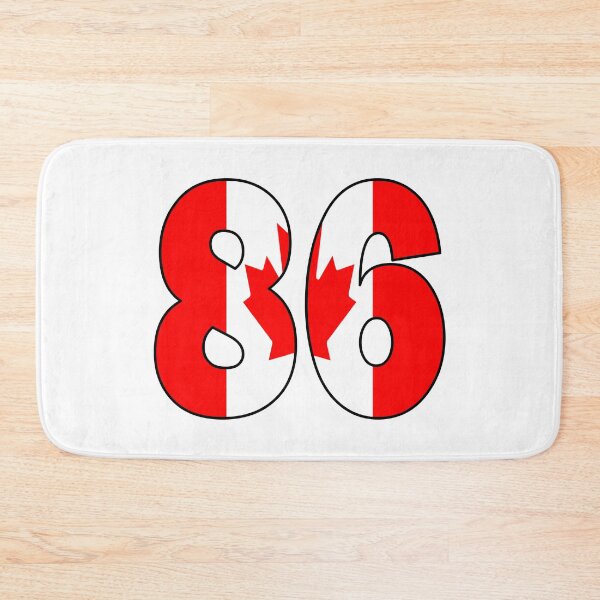 Item preview, Number 86 with Canadian flag on the background designed and sold by AllShirts21.