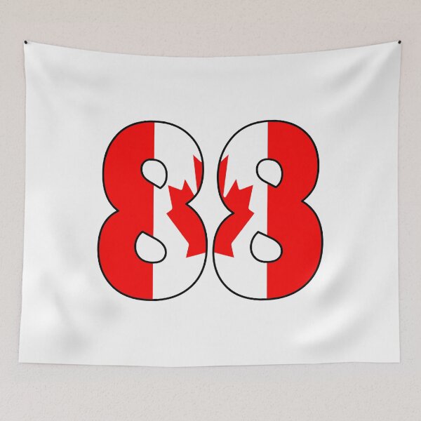 Item preview, Number 88 with Canadian flag on the background designed and sold by AllShirts21.