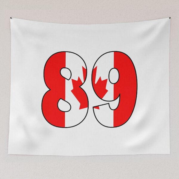 Item preview, Number 89 with Canadian flag on the background designed and sold by AllShirts21.